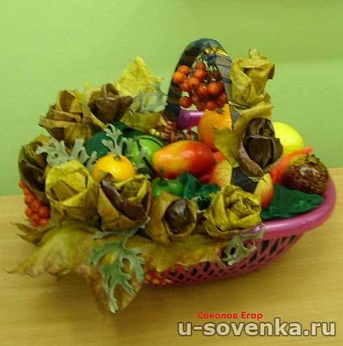 Поделка из бумаги - Корзина с цветами Поделка из бумаги - Корзина с цветами