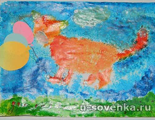 Кошка на шариках (у нее болит ножка) Кошка на шариках (у нее болит ножка)