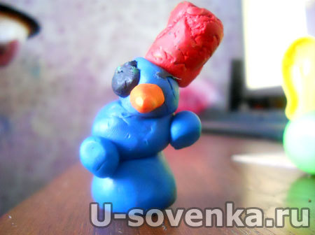 Поделка (Лепка) из пластилина - Снеговик