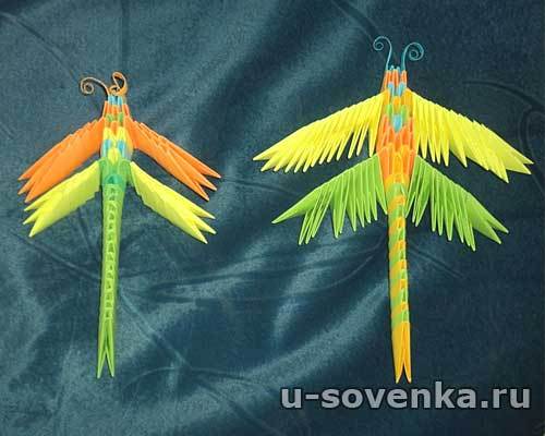 "Стрекозы" модульное оригами