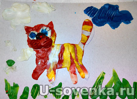 Поделка из пластилина - Тигренок  