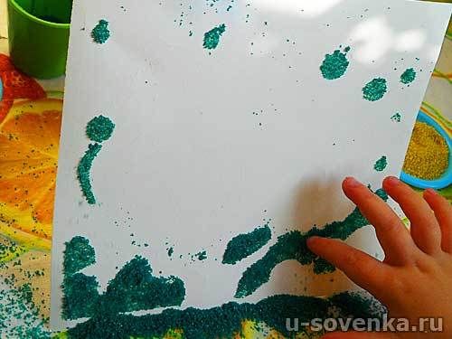 рисование цветным песком