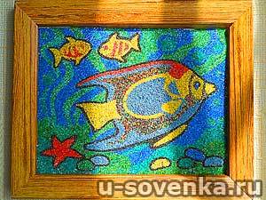 рисование цветным песком
